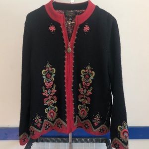 Icelandic Embroidered and Lined Sweater Size S